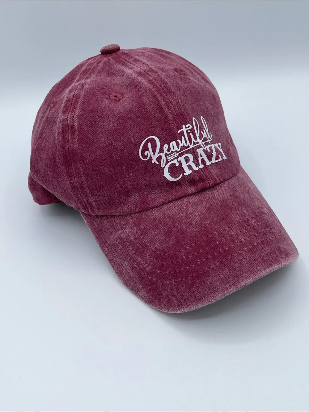 Beautiful Crazy Cotton Baseball Cap - Wine